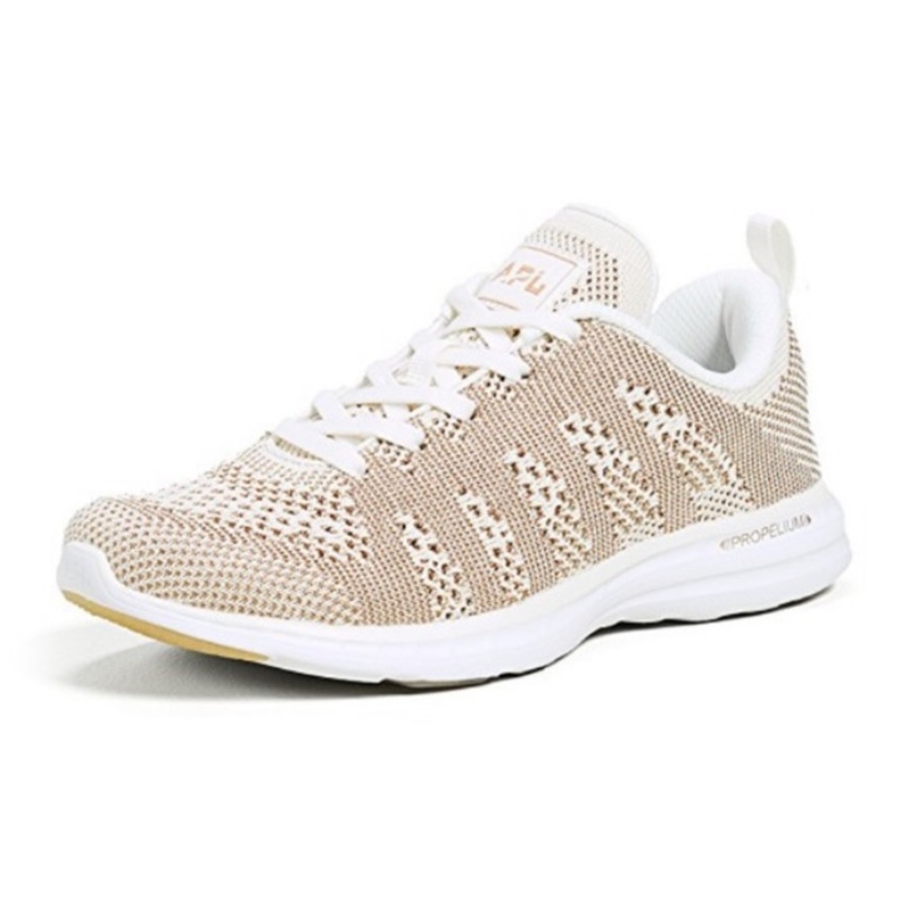 APL: Athletic Propulsion Labs TechLoom Pro Sneakers in Pristine/Rose Gold/White